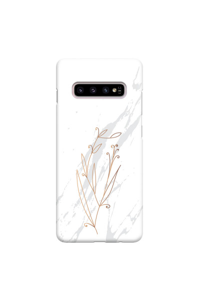 SAMSUNG - Galaxy S10 Plus - 3D Snap Case - White Marble Flowers