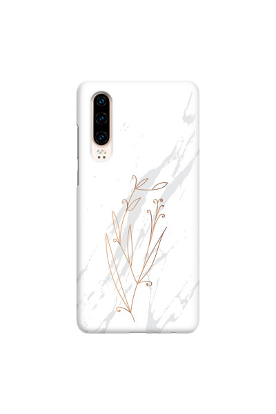 HUAWEI - P30 - 3D Snap Case - White Marble Flowers