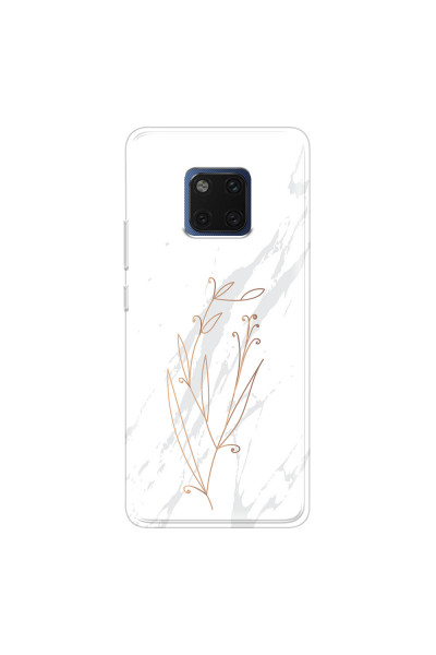 HUAWEI - Mate 20 Pro - Soft Clear Case - White Marble Flowers