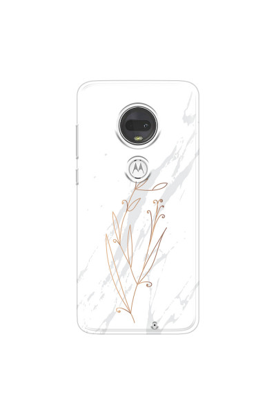 MOTOROLA by LENOVO - Moto G7 - Soft Clear Case - White Marble Flowers