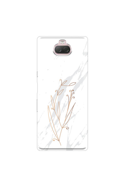SONY - Sony Xperia 10 Plus - Soft Clear Case - White Marble Flowers