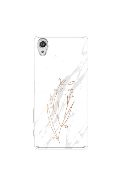 SONY - Sony Xperia XA1 - Soft Clear Case - White Marble Flowers
