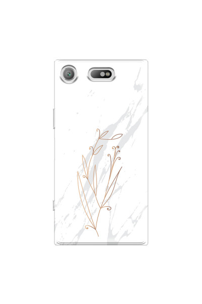SONY - Sony Xperia XZ1 Compact - Soft Clear Case - White Marble Flowers