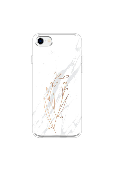 APPLE - iPhone 7 - Soft Clear Case - White Marble Flowers