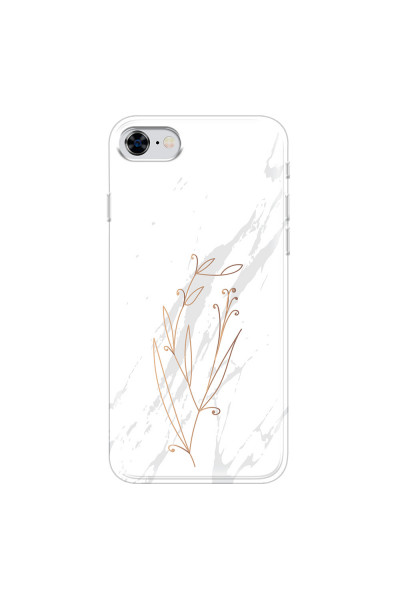 APPLE - iPhone 8 - Soft Clear Case - White Marble Flowers