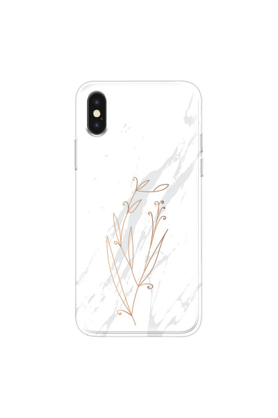 APPLE - iPhone XS - Soft Clear Case - White Marble Flowers