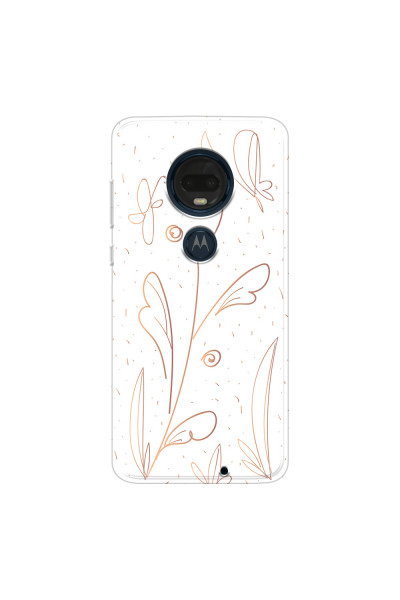 MOTOROLA by LENOVO - Moto G7 Plus - Soft Clear Case - Flowers In Style