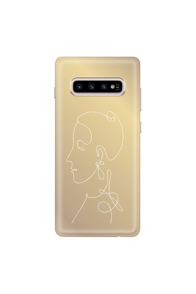 SAMSUNG - Galaxy S10 - Soft Clear Case - Golden Lady