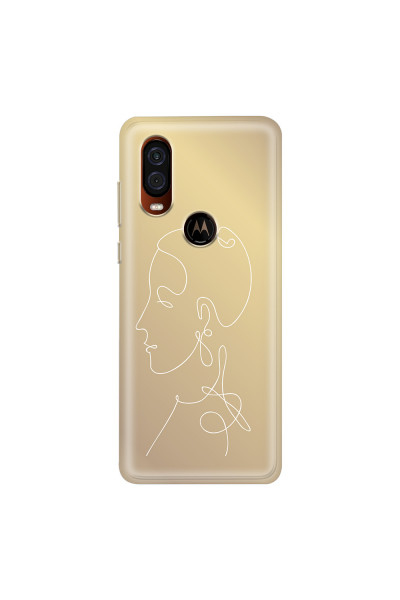 MOTOROLA by LENOVO - Moto One Vision - Soft Clear Case - Golden Lady