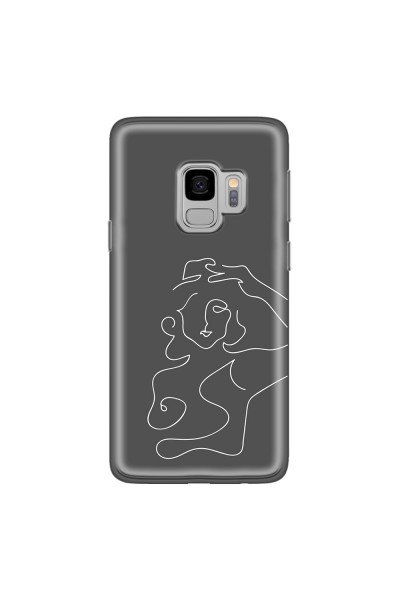 SAMSUNG - Galaxy S9 - Soft Clear Case - Grey Silhouette