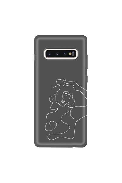 SAMSUNG - Galaxy S10 Plus - Soft Clear Case - Grey Silhouette