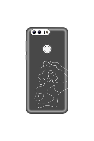 HONOR - Honor 8 - Soft Clear Case - Grey Silhouette