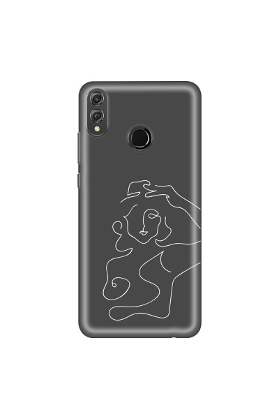 HONOR - Honor 8X - Soft Clear Case - Grey Silhouette