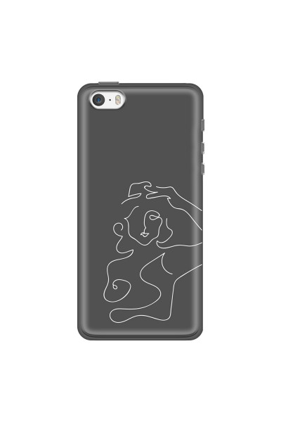 APPLE - iPhone 5S/SE - Soft Clear Case - Grey Silhouette