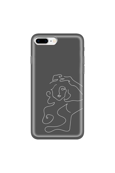 APPLE - iPhone 7 Plus - Soft Clear Case - Grey Silhouette