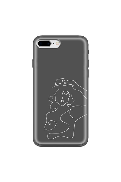 APPLE - iPhone 8 Plus - Soft Clear Case - Grey Silhouette