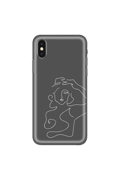 APPLE - iPhone XS Max - Soft Clear Case - Grey Silhouette