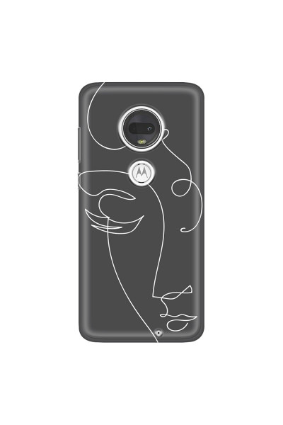 MOTOROLA by LENOVO - Moto G7 - Soft Clear Case - Light Portrait in Picasso Style