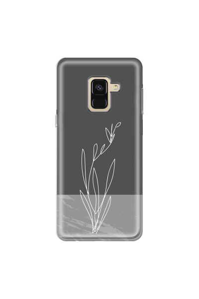 SAMSUNG - Galaxy A8 - Soft Clear Case - Dark Grey Marble Flower