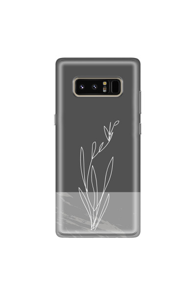 SAMSUNG - Galaxy Note 8 - Soft Clear Case - Dark Grey Marble Flower