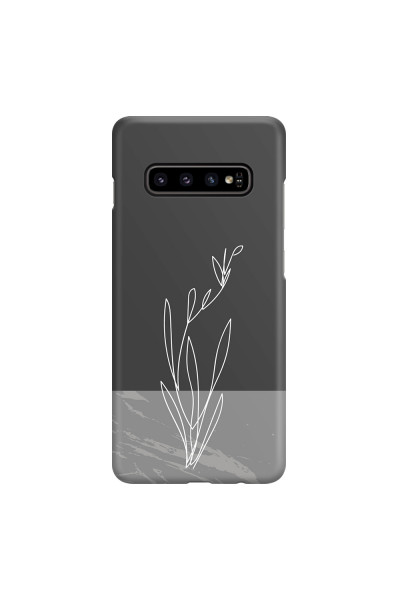 SAMSUNG - Galaxy S10 - 3D Snap Case - Dark Grey Marble Flower