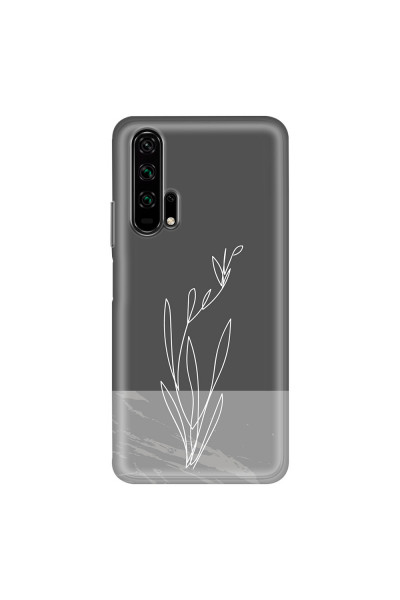 HONOR - Honor 20 Pro - Soft Clear Case - Dark Grey Marble Flower