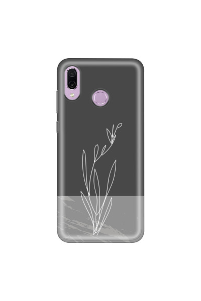 HONOR - Honor Play - Soft Clear Case - Dark Grey Marble Flower