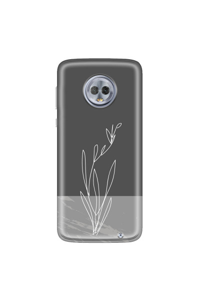 MOTOROLA by LENOVO - Moto G6 Plus - Soft Clear Case - Dark Grey Marble Flower