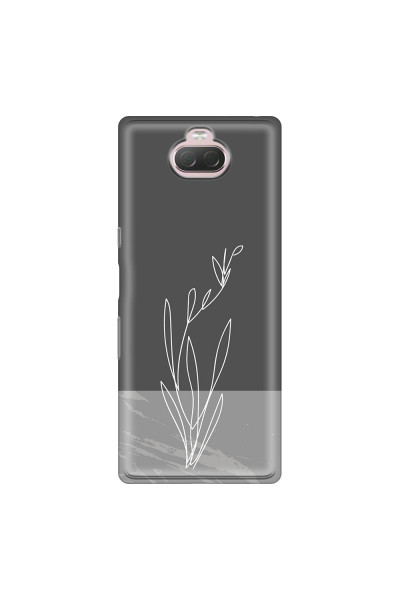 SONY - Sony Xperia 10 Plus - Soft Clear Case - Dark Grey Marble Flower