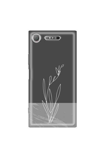 SONY - Sony Xperia XZ1 - Soft Clear Case - Dark Grey Marble Flower