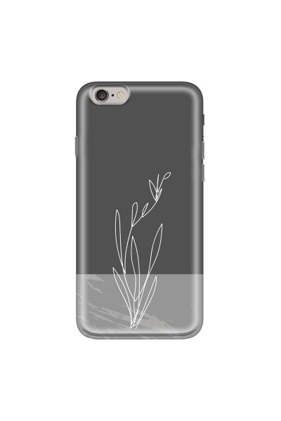 APPLE - iPhone 6S Plus - Soft Clear Case - Dark Grey Marble Flower