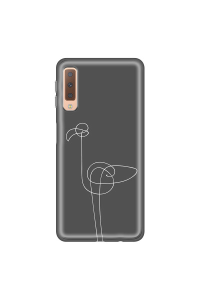 SAMSUNG - Galaxy A7 2018 - Soft Clear Case - Flamingo Drawing