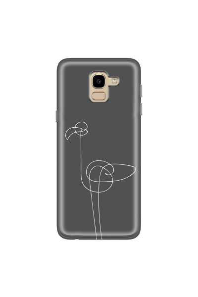SAMSUNG - Galaxy J6 2018 - Soft Clear Case - Flamingo Drawing