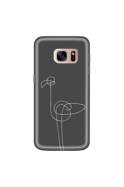 SAMSUNG - Galaxy S7 - Soft Clear Case - Flamingo Drawing