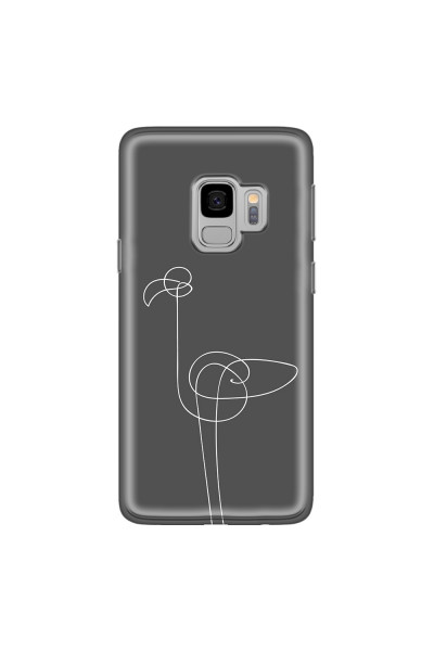 SAMSUNG - Galaxy S9 - Soft Clear Case - Flamingo Drawing