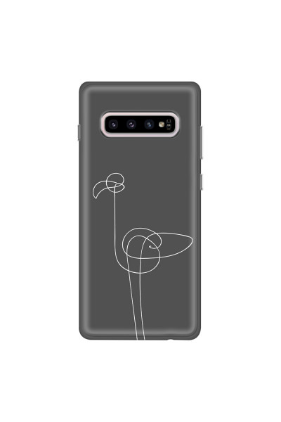 SAMSUNG - Galaxy S10 - Soft Clear Case - Flamingo Drawing