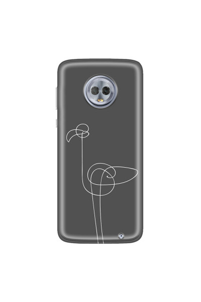 MOTOROLA by LENOVO - Moto G6 Plus - Soft Clear Case - Flamingo Drawing
