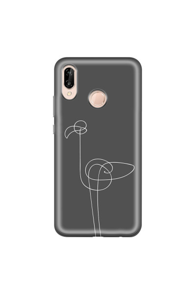 HUAWEI - P20 Lite - Soft Clear Case - Flamingo Drawing