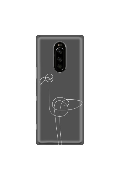 SONY - Sony Xperia 1 - Soft Clear Case - Flamingo Drawing