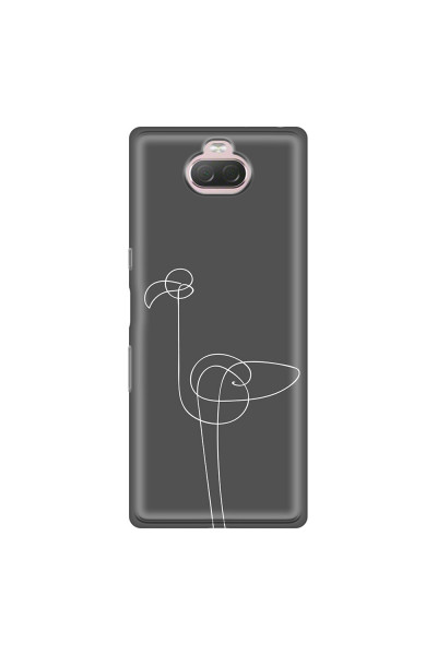 SONY - Sony Xperia 10 Plus - Soft Clear Case - Flamingo Drawing