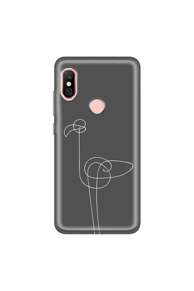 XIAOMI - Redmi Note 6 Pro - Soft Clear Case - Flamingo Drawing