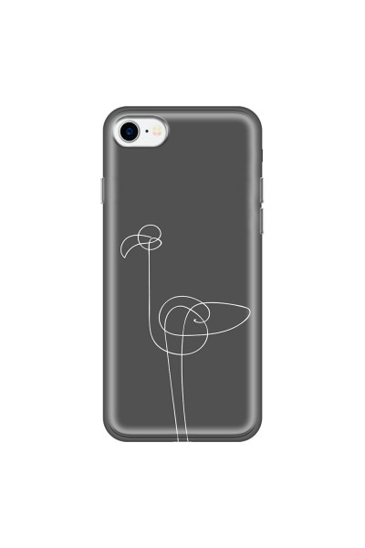 APPLE - iPhone 7 - Soft Clear Case - Flamingo Drawing