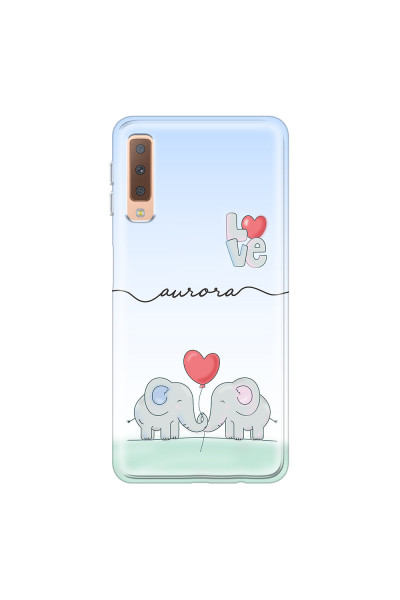 SAMSUNG - Galaxy A7 2018 - Soft Clear Case - Elephants in Love