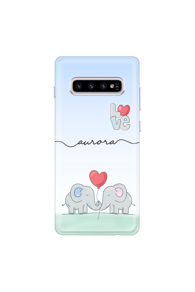 SAMSUNG - Galaxy S10 - Soft Clear Case - Elephants in Love
