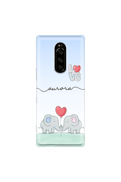 SONY - Sony Xperia 1 - Soft Clear Case - Elephants in Love