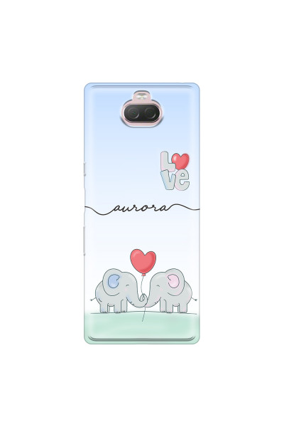 SONY - Sony Xperia 10 Plus - Soft Clear Case - Elephants in Love
