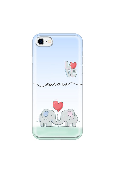 APPLE - iPhone 7 - Soft Clear Case - Elephants in Love