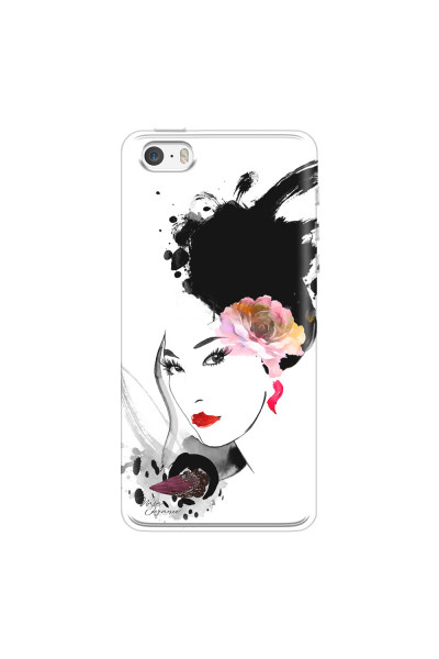 APPLE - iPhone 5S/SE - Soft Clear Case - Black Beauty
