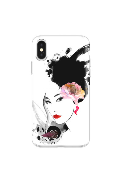 APPLE - iPhone X - Soft Clear Case - Black Beauty