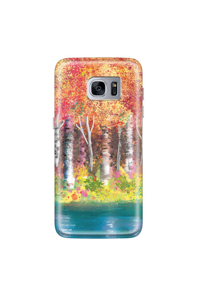 SAMSUNG - Galaxy S7 Edge - Soft Clear Case - Calm Birch Trees
